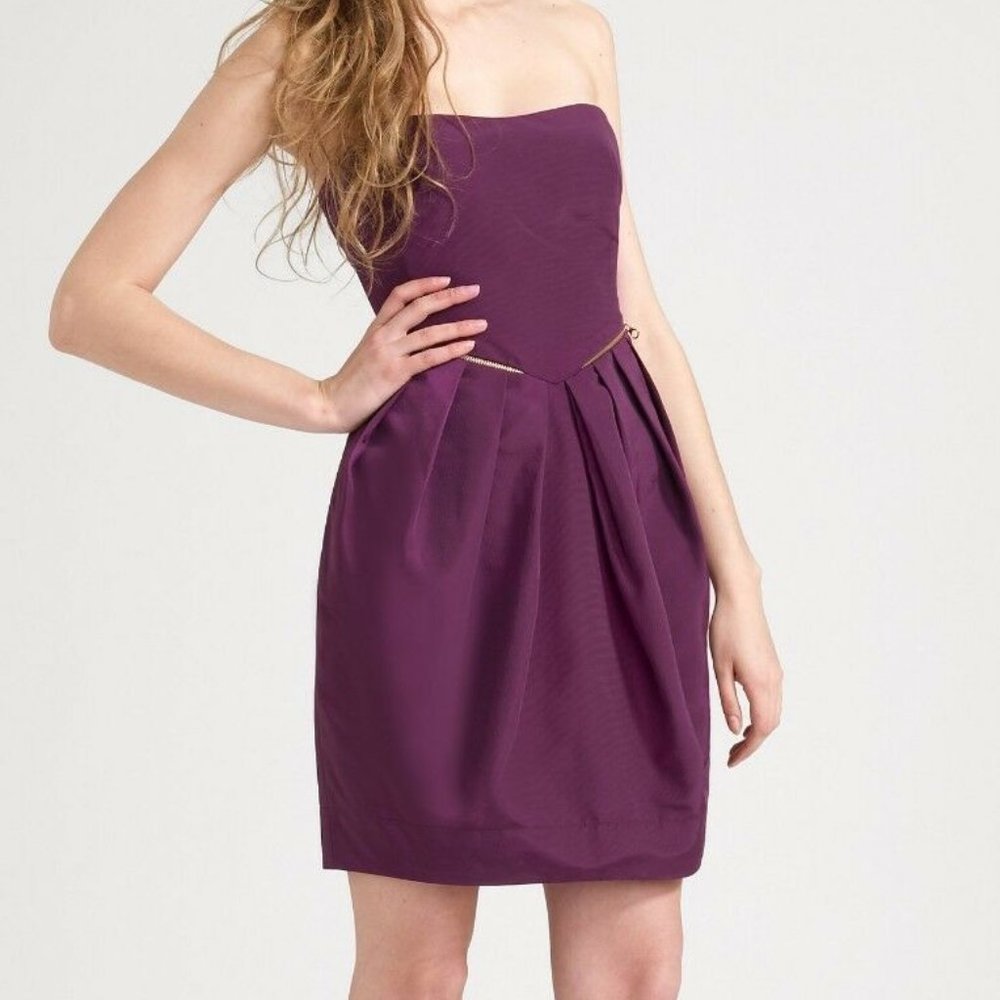 See by Chloe Purple Strapless Ottoman Dress